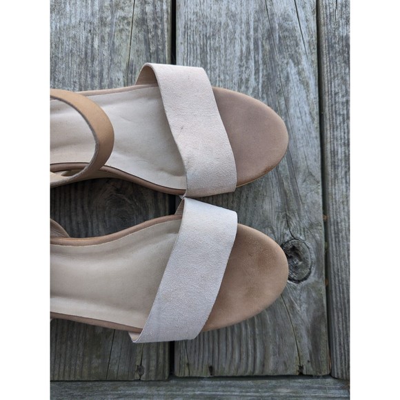 Blank Canvas Made in Brazil Tan Suede Platform Wooden Sandals Women Size 11 - Picture 2 of 8